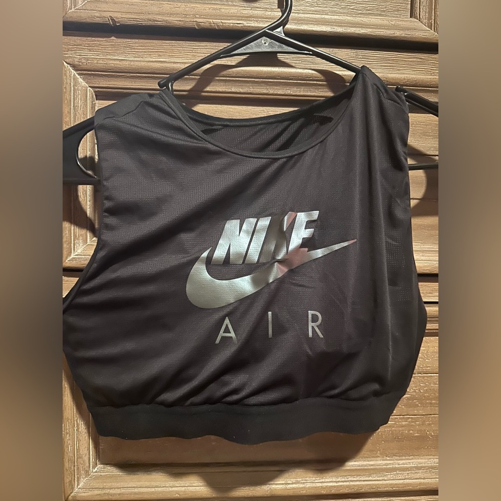 Nike Air Women's Black and Silver Crop Top